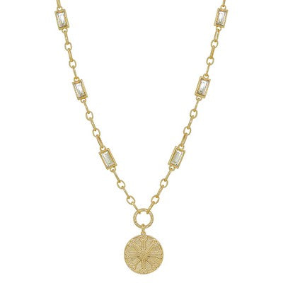 Meghan Browne Flip Gold Clear Necklace