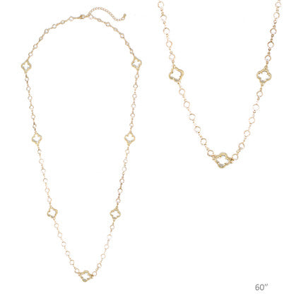 Meghan Browne Fred Gold Circle and Clover Statement Necklace