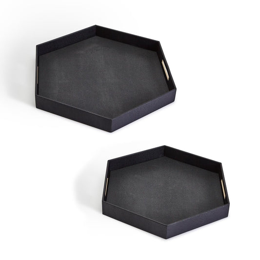 Black Hexagon Stingray Trays