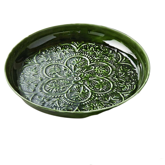 Enamel Green Metal Tray Large