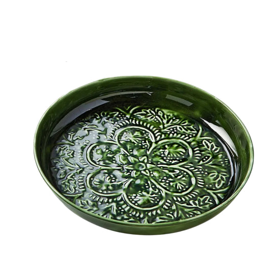 Enamel Green Metal Tray Small