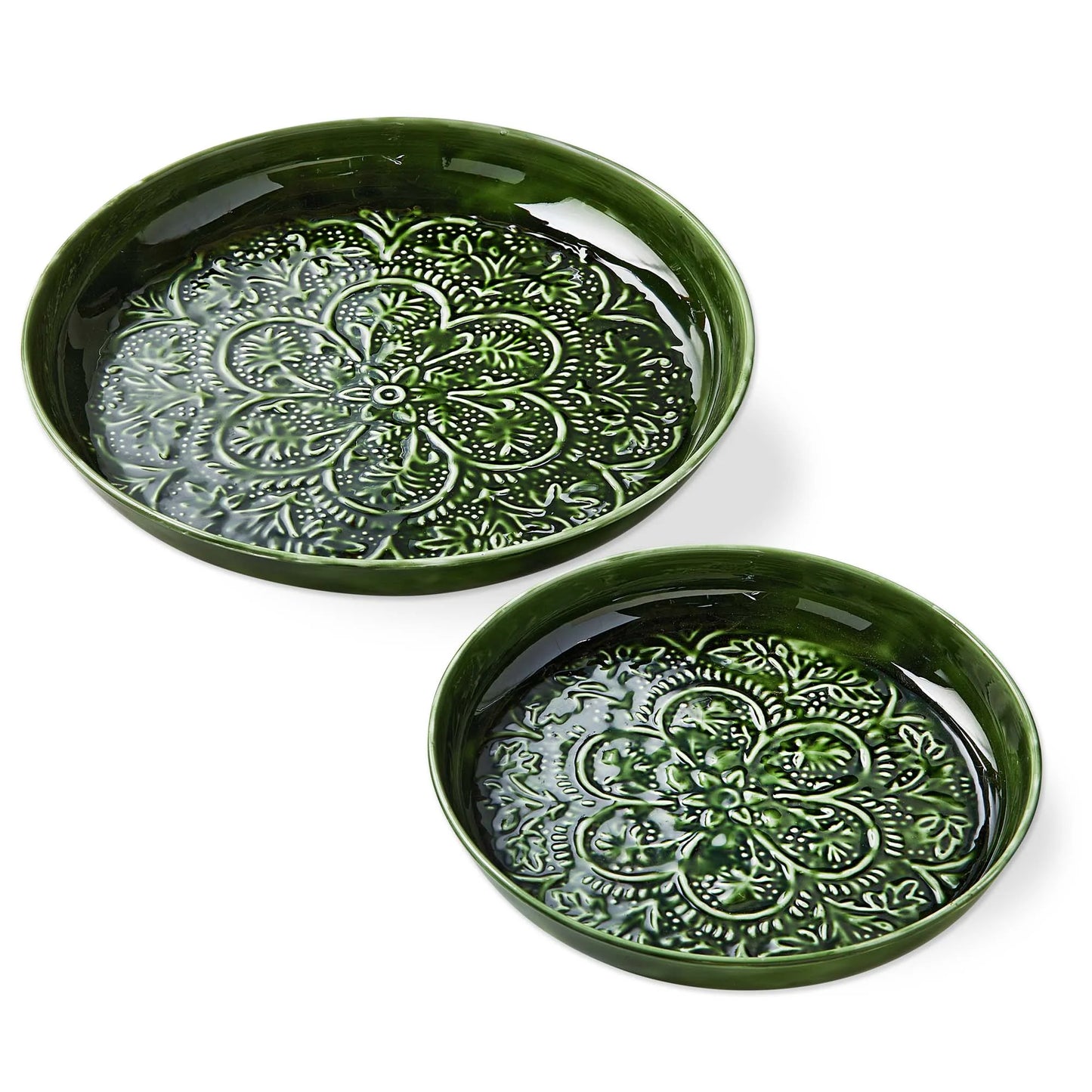 Enamel Green Metal Tray Small