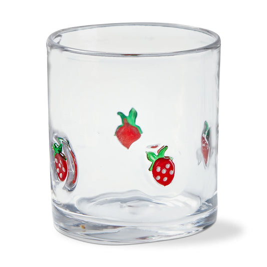 Strawberry Double Old Fashion Glass