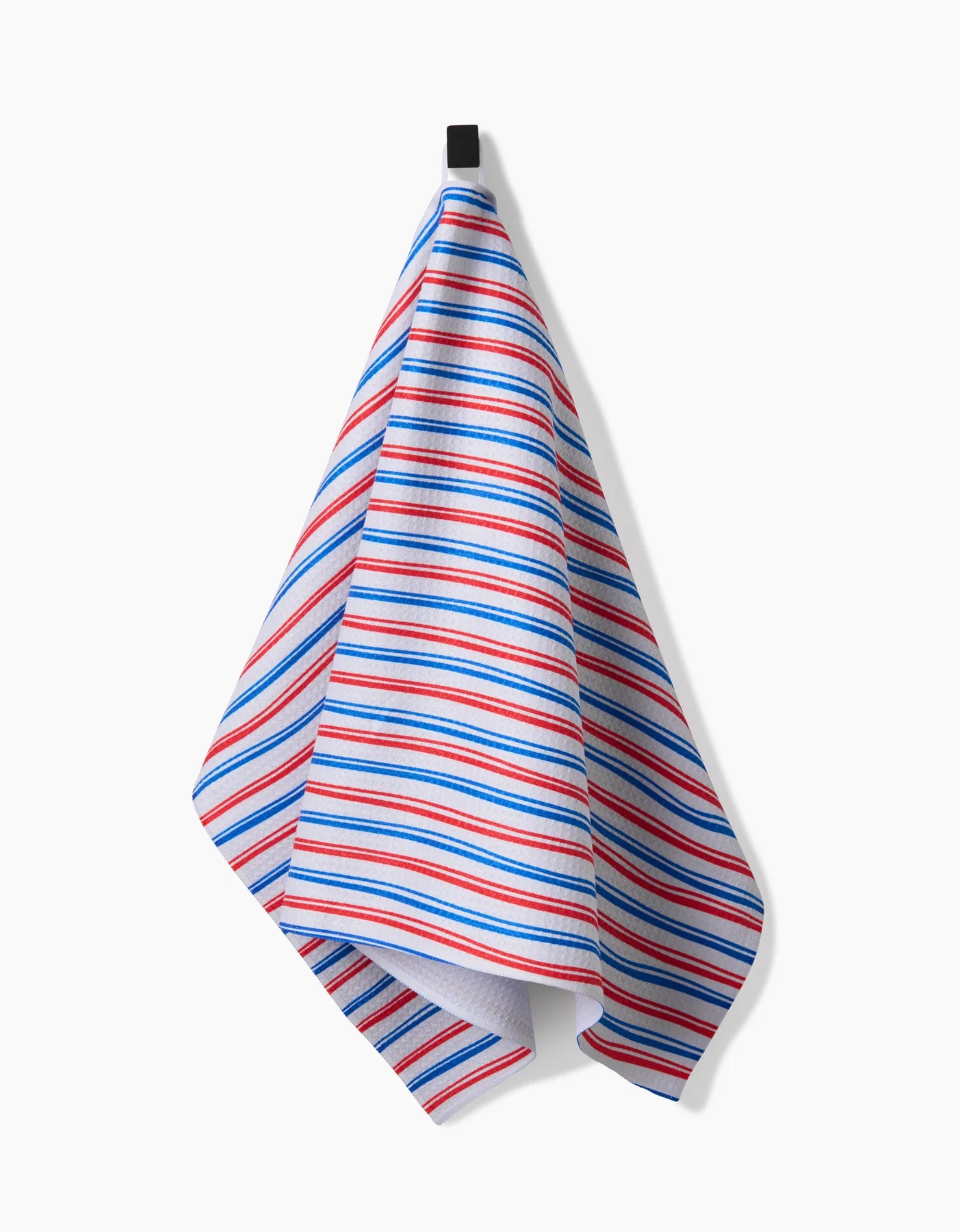 geometry, geoweave, kitchen towel, dish cloth, dishcloth, kitchen, tea towel, cleaning, white weave, red stripes, blue stripes, Americana, Patriotic, Red, white and blue, 