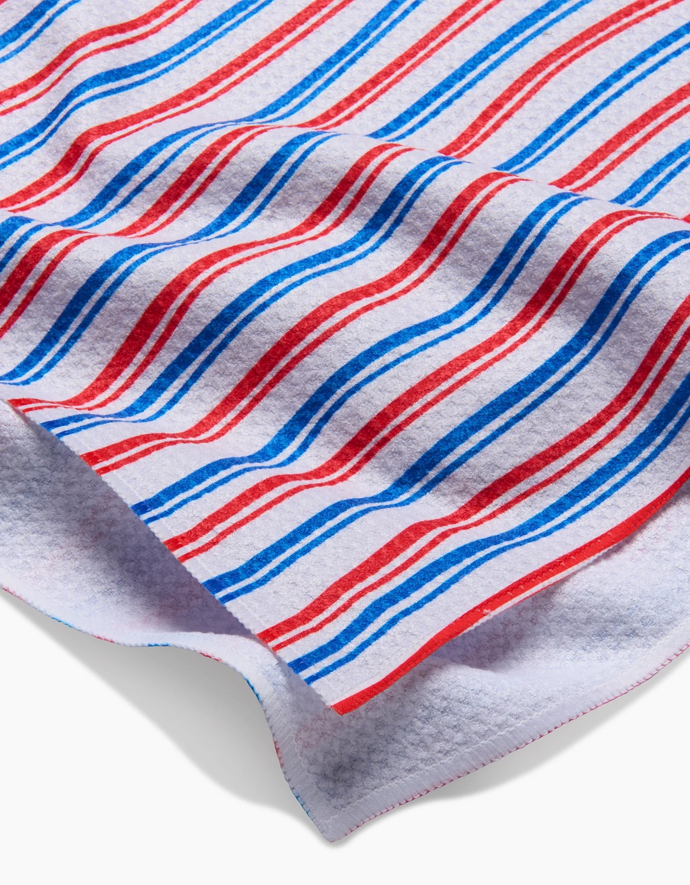 geometry, geoweave, kitchen towel, dish cloth, dishcloth, kitchen, tea towel, cleaning, white weave, red stripes, blue stripes, Americana, Patriotic, Red, white and blue, 