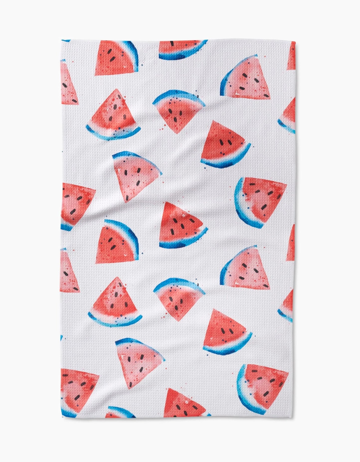 geometry, geoweave, kitchen towel, dish cloth, dishcloth, kitchen, tea towel, cleaning, white weave, watermelon, melon, watermelons, red watermelon, red, white and blue, patriotic, summer