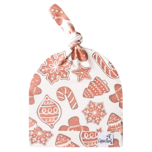 SALE Copper Pearl Gingerbread Top Knot Hat 0-4m