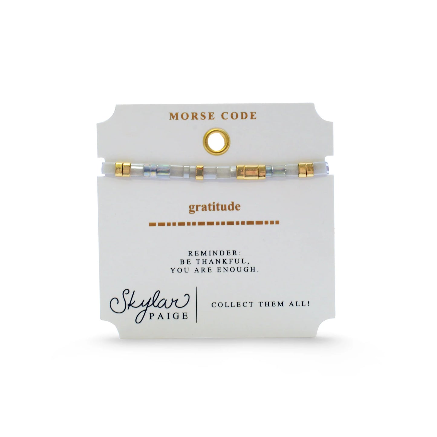Skylar Paige GRATITUDE Morse Code Tila Bracelet Marvelous Metallic