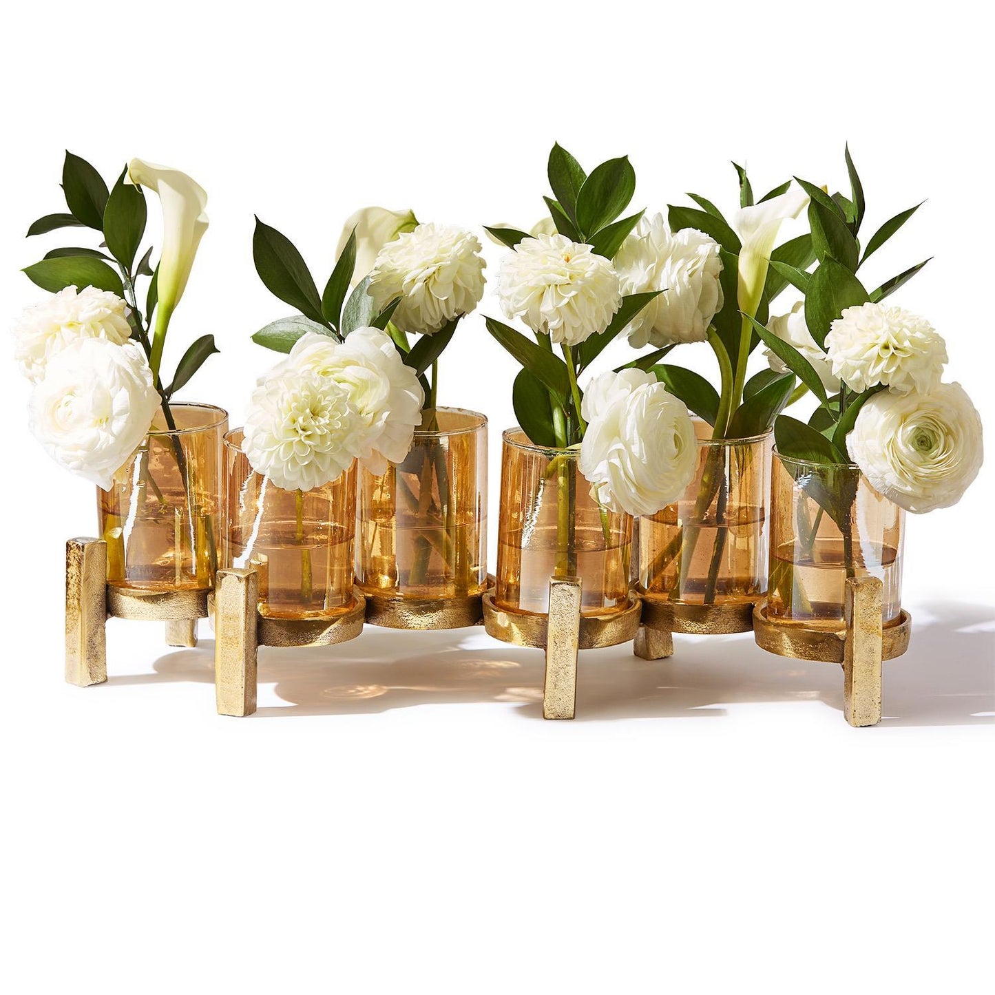 Amber Glass Set/6 Candleholder