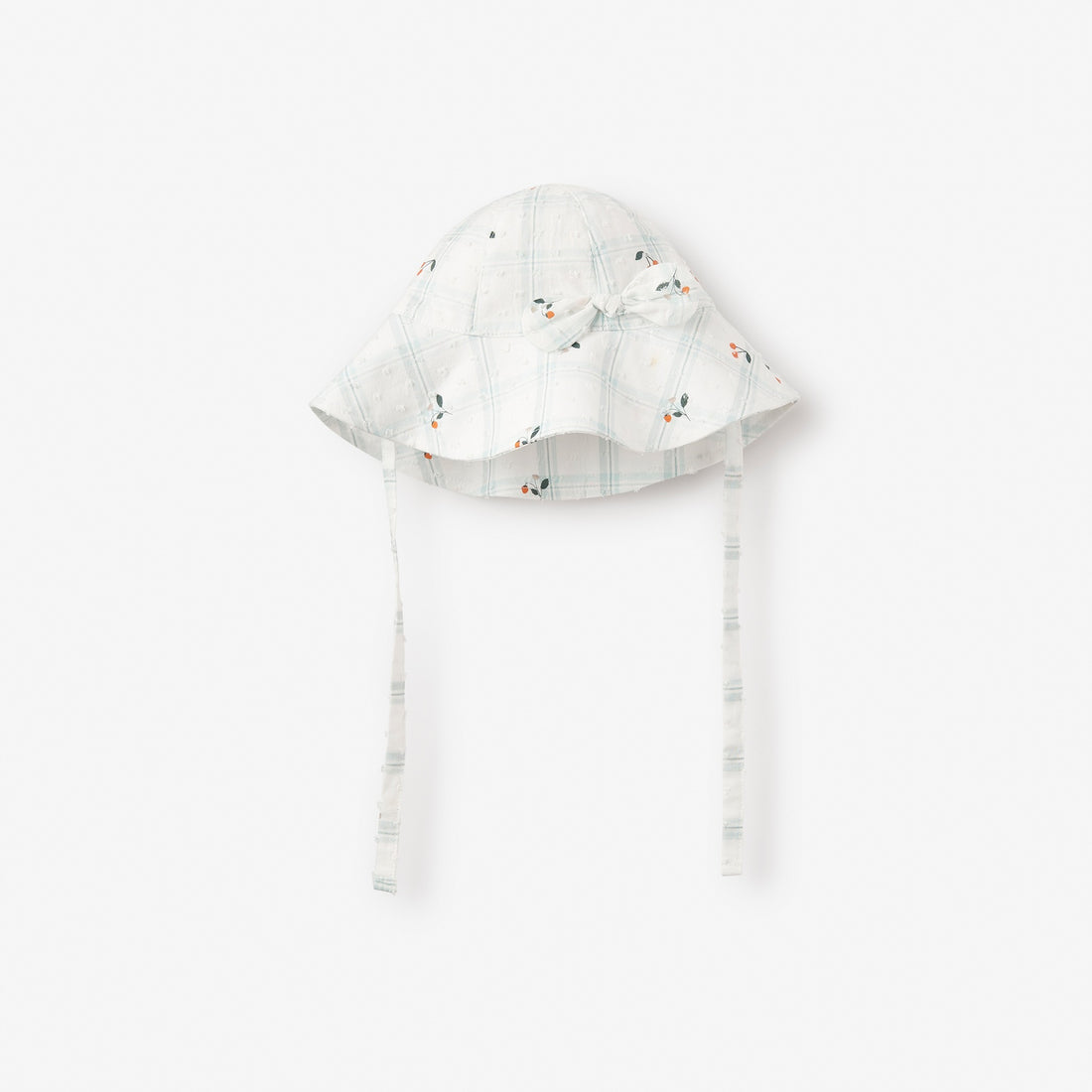 Elegant Baby Strawberry Picnic Swiss Dot Sunhat 0-12m