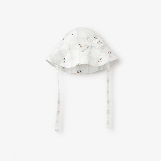 Elegant Baby Strawberry Picnic Swiss Dot Sunhat 0-12m