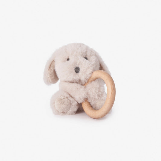 Elegant Baby Puppy Plush Ring Rattle