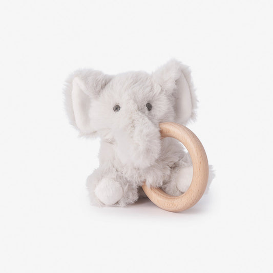 Elegant Baby Elephant Plush Ring Rattle