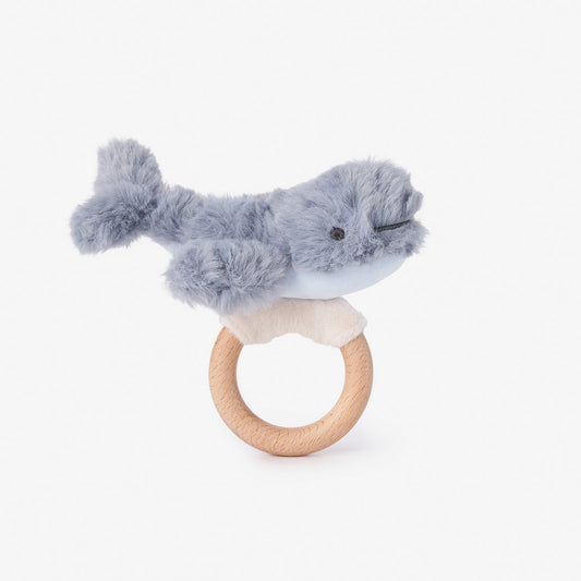 Elegant Baby Whale Plush Ring Rattle