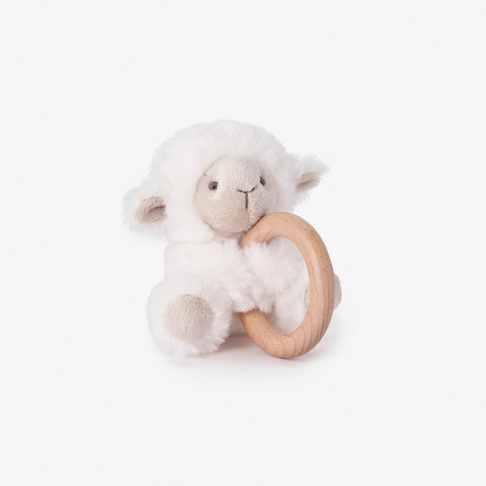 Elegant Baby Lamb Plush Ring Rattle