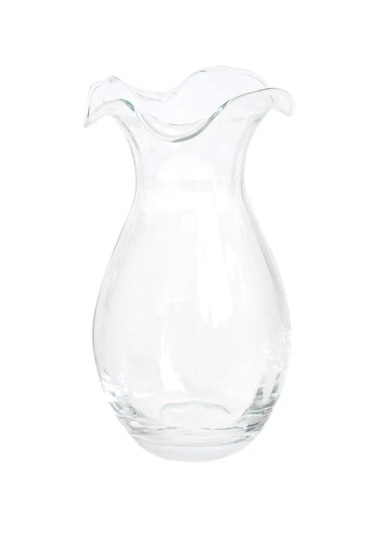 Vietri Hibiscus Clear Fluted Vertical Vase Small