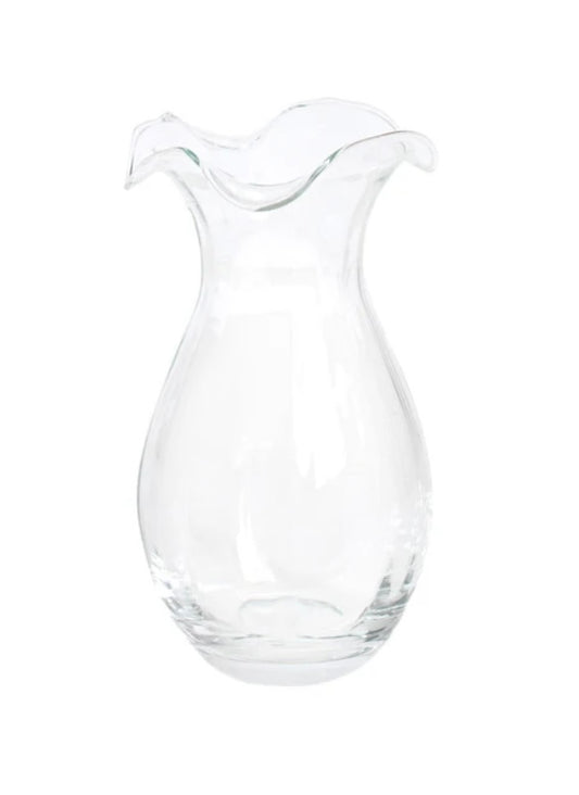 Vietri Hibiscus Clear Fluted Vertical Vase Small