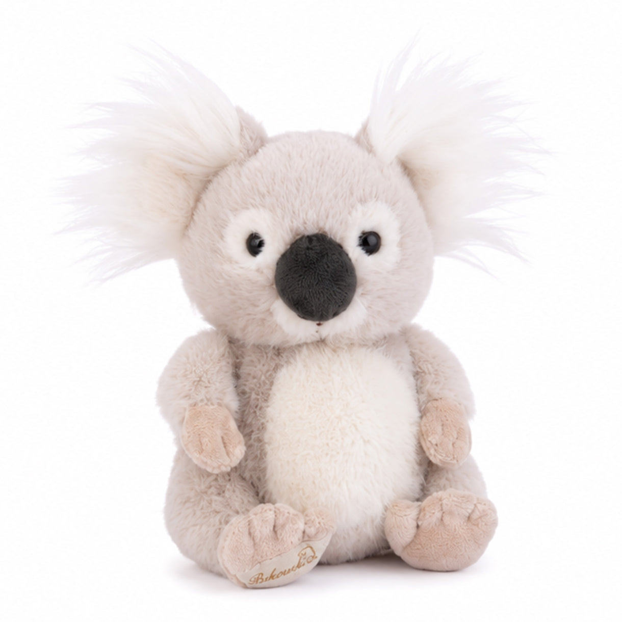 Plush toy koala on a white background