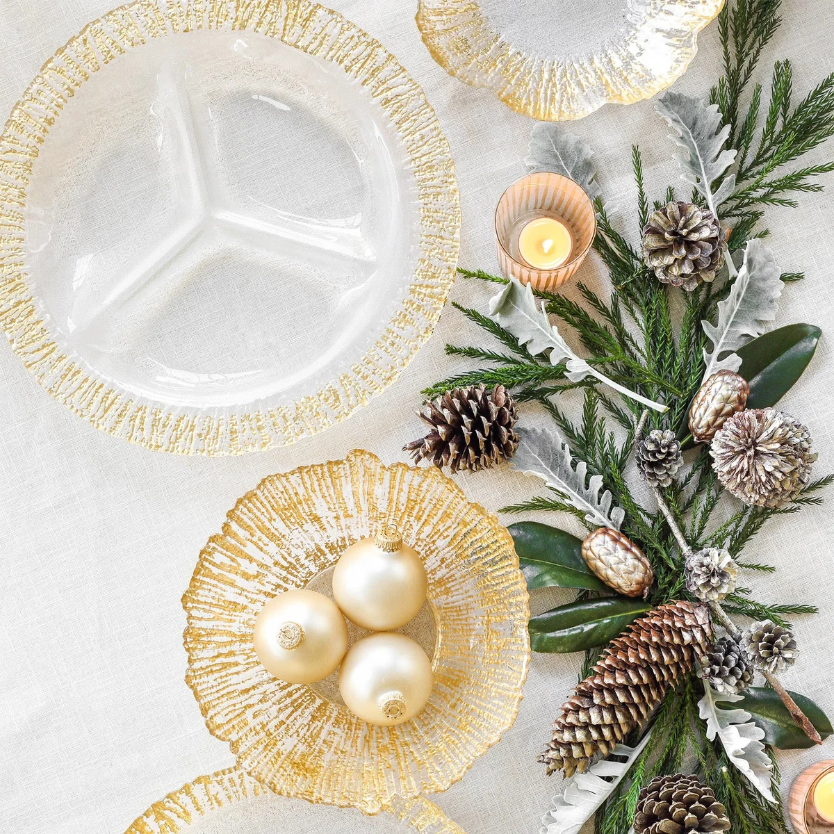 Vietri Rufolo Gold Glass Large Deep Bowl