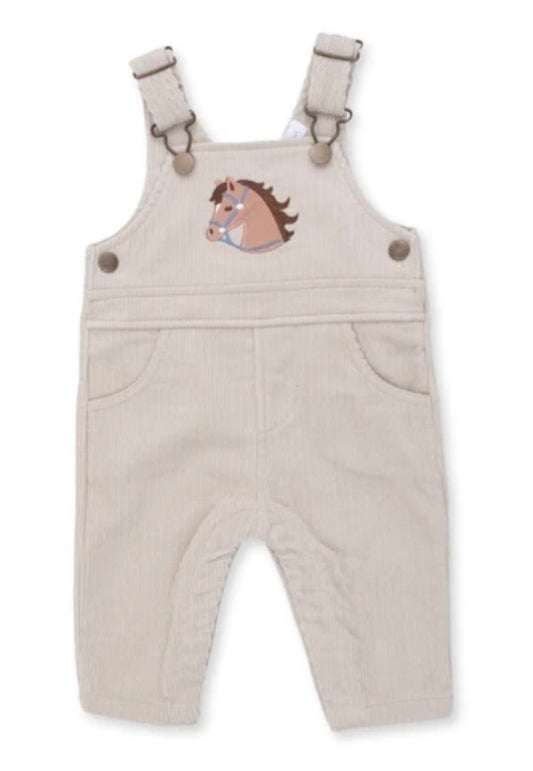 Overalls featuring a horse.