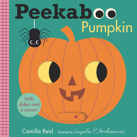 Interactive pumpkin book titled peekaboo pumpkin