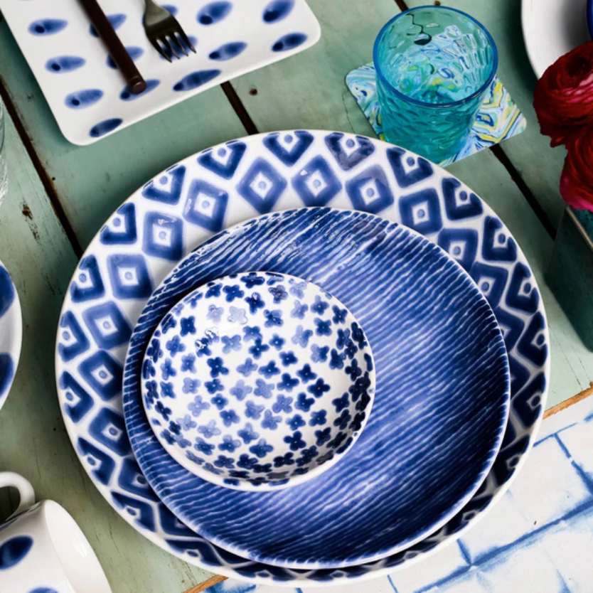 Vietri Santorini Stripe Pasta Bowl