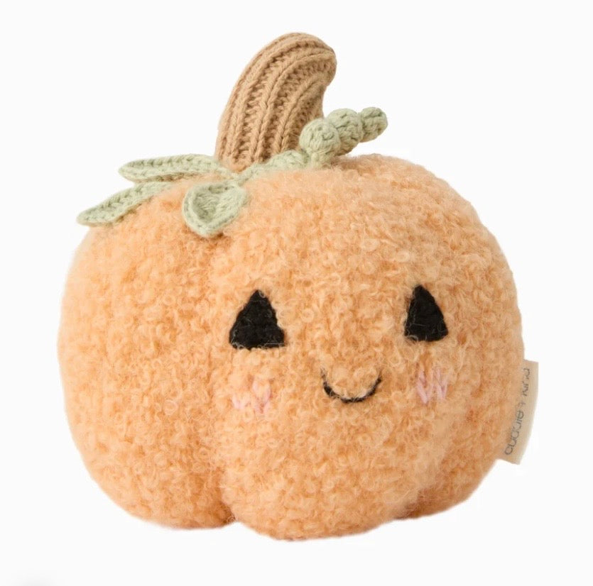 Adorable soft fuzzy orange pumpkin.