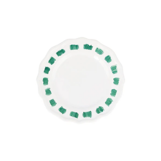 Vietri Lisbon Green Stitch Cocktail Plate