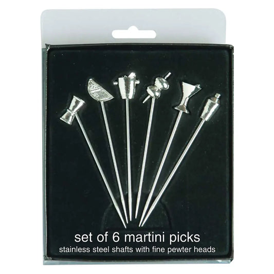 Happy Hour Steel Martini Picks Set of 6