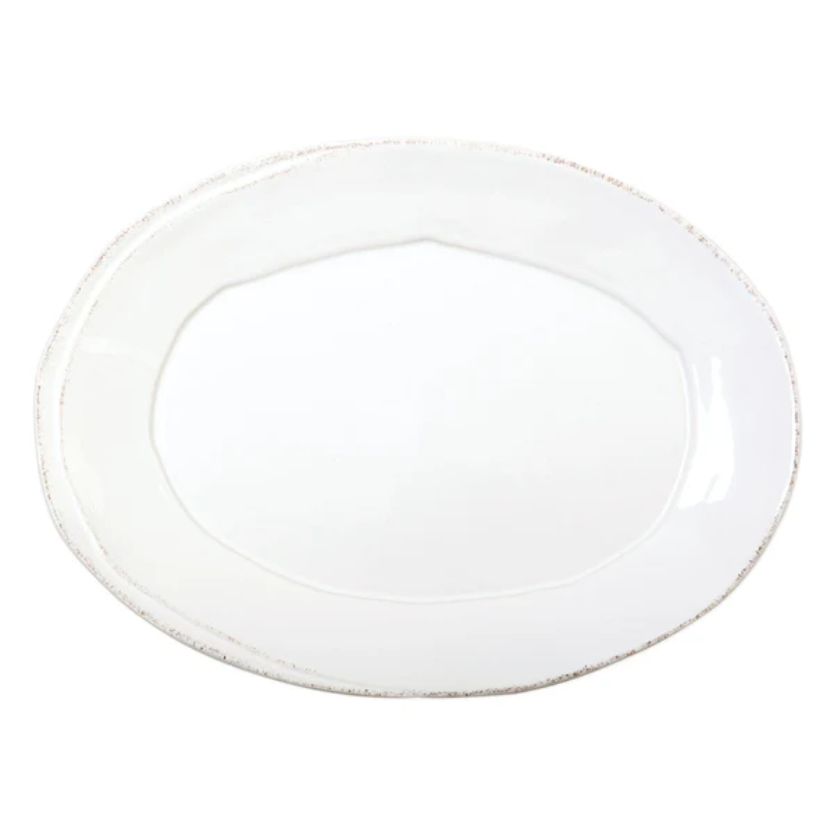 Vietri Lastra White Small Oval Platter