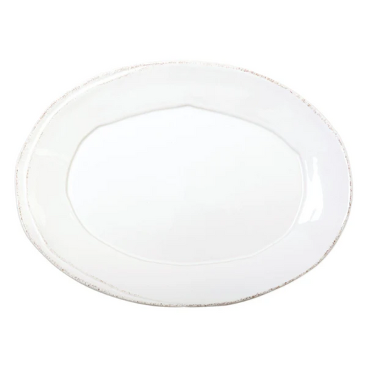 Vietri Lastra White Small Oval Platter
