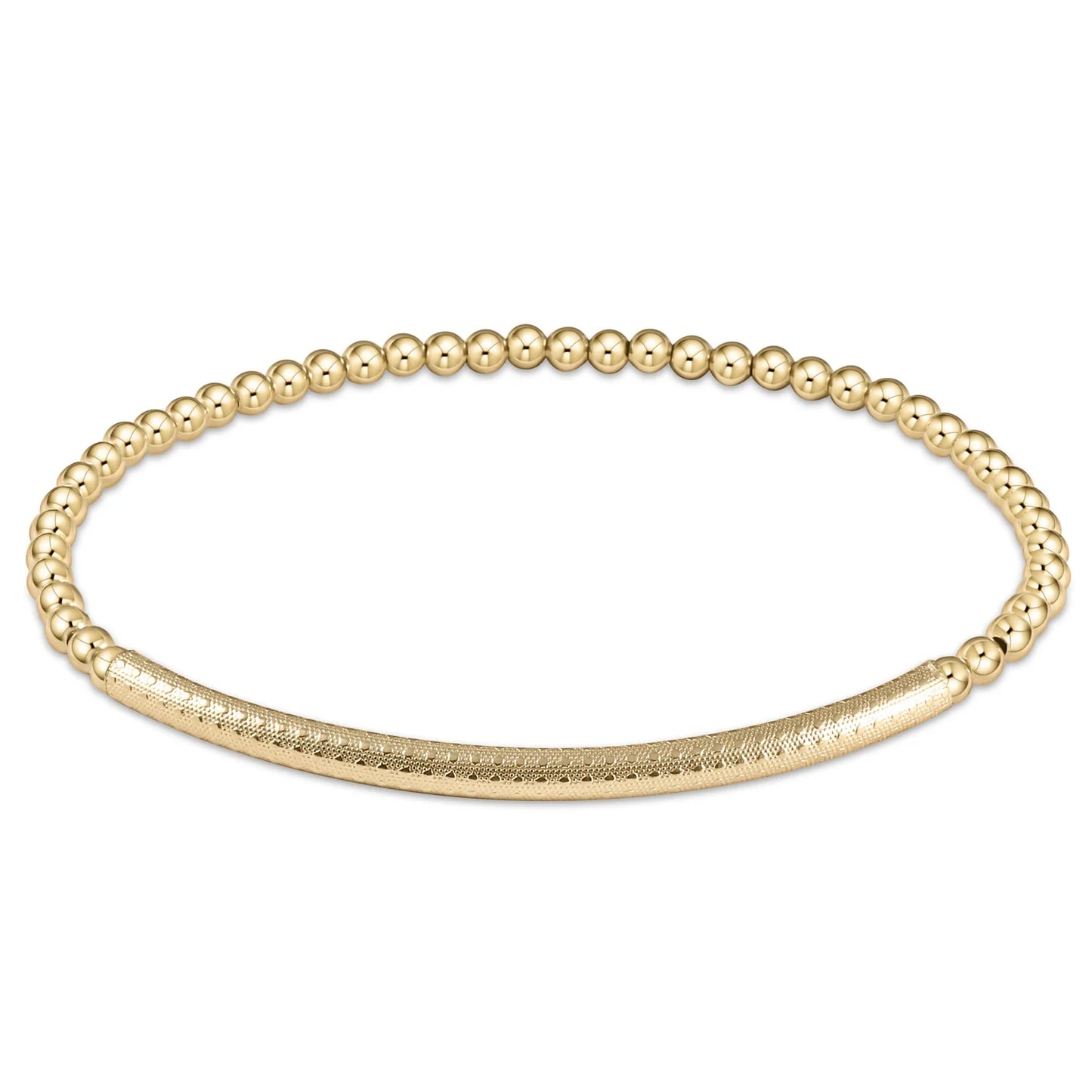 eNewton Classic Gold 3mm Bracelet Bliss Bar Textured