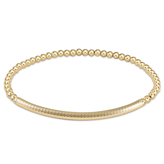 eNewton Classic Gold 3mm Bracelet Bliss Bar Textured
