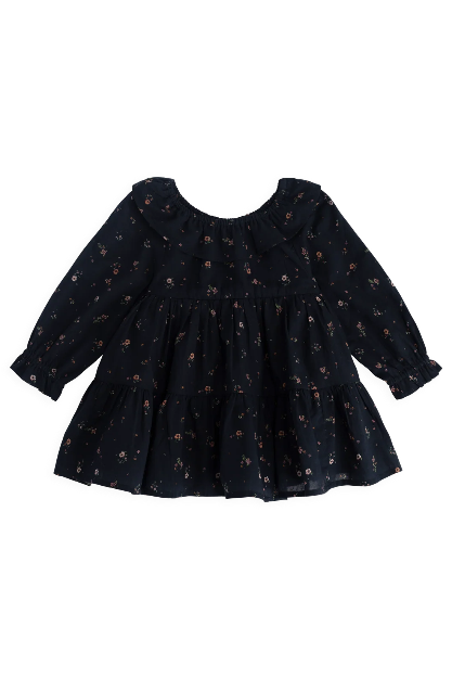 Gorgeous navy organic dress with tiny flowers