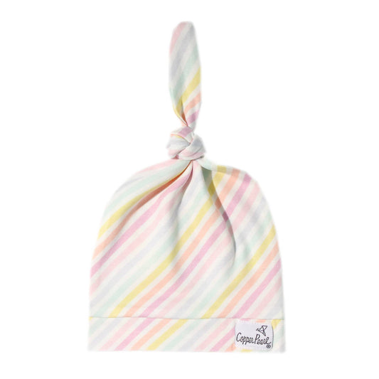 Copper Pearl Lucky Top Knot Hat 0-4mo