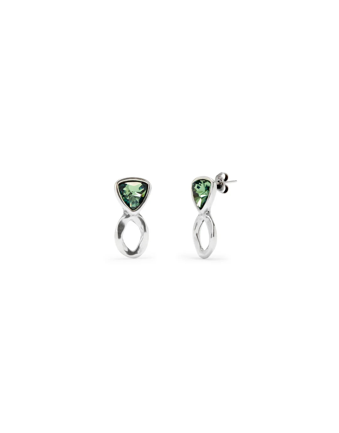 UNO de50 Ser Camaleonica Silver Green Earrings