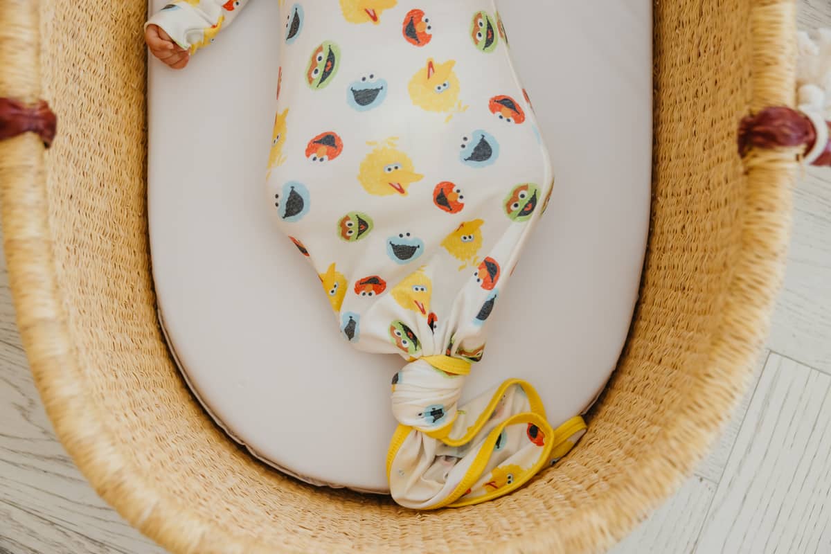 Copper Pearl Sesame Scribbles Newborn Knotted Gown