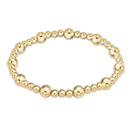 eNewton Classic Sincerity 6mm Bead Bracelet Gold