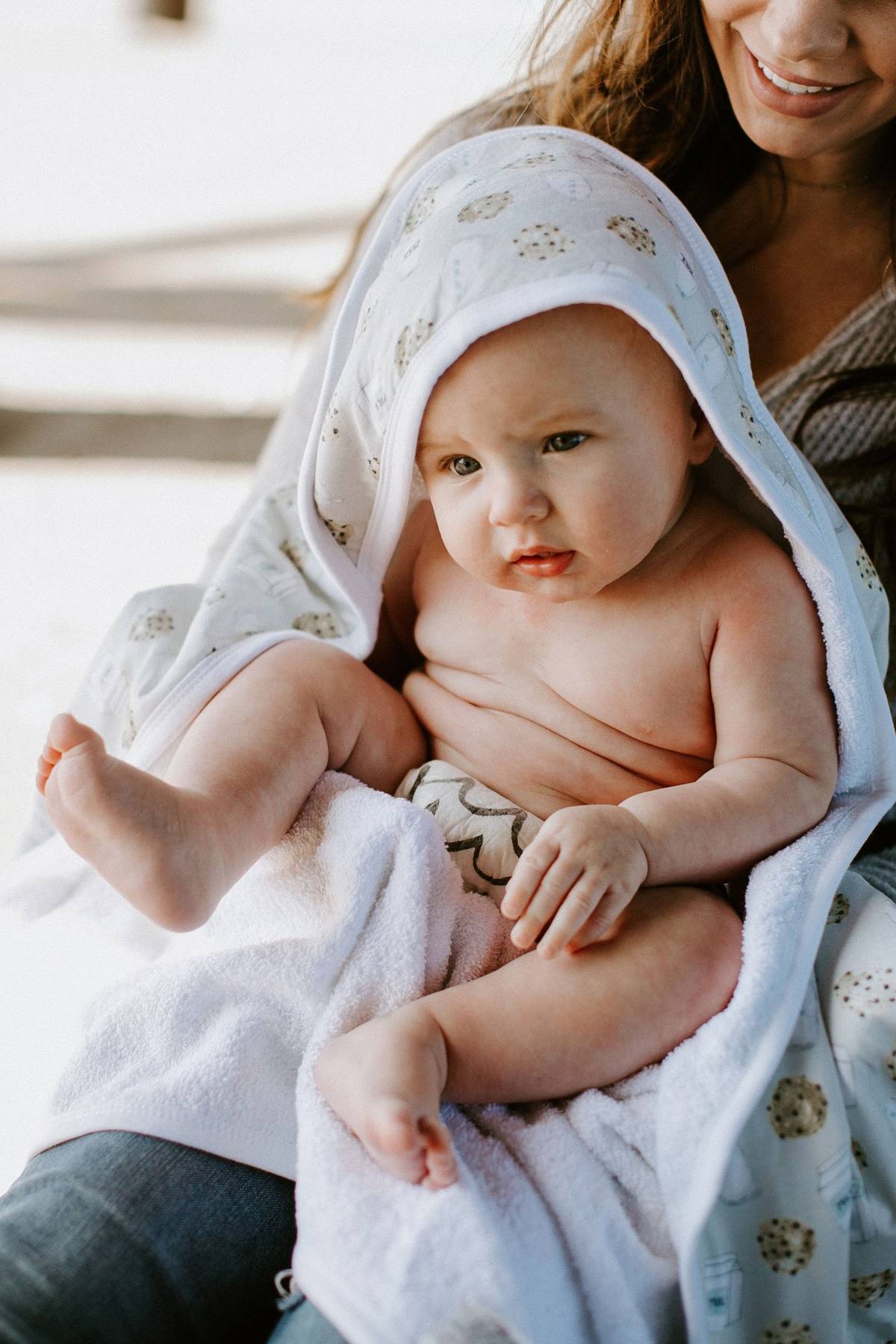 Copper Pearl Chip Knit Hooded Towel