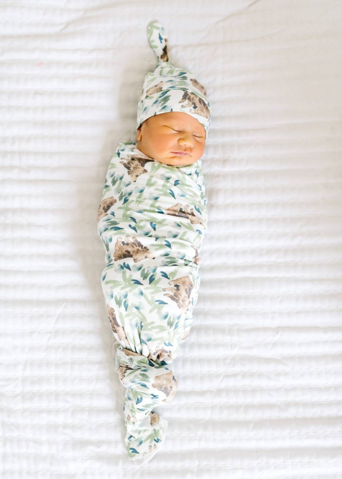 Copper Pearl Bear Knit Swaddle Blanket
