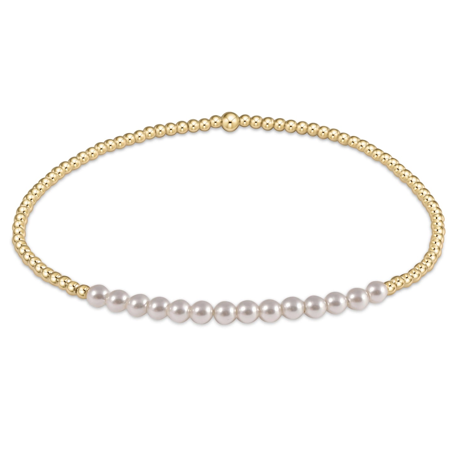 eNewton Gold Bliss 2mm Bead Bracelet Pearl
