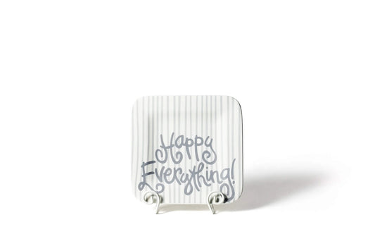 Happy Everything! Stone Skinny Stripe Mini Square Platter