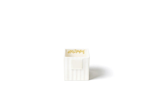 Happy Everything! White Stripe Small Mini Nesting Cube