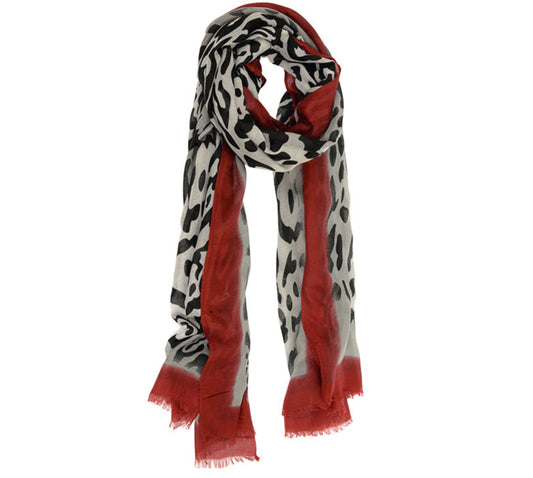 Joy Susan Scarlet Abstract Jag Scarf