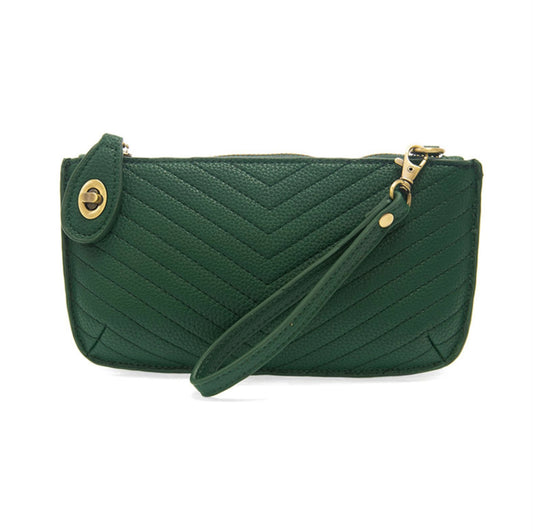 Joy Susan Quilted Mini Crossbody Wristlet Clutch Forest Green