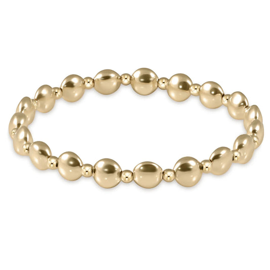 eNewton Honesty Gold Grateful Pattern 6mm Bead Bracelet