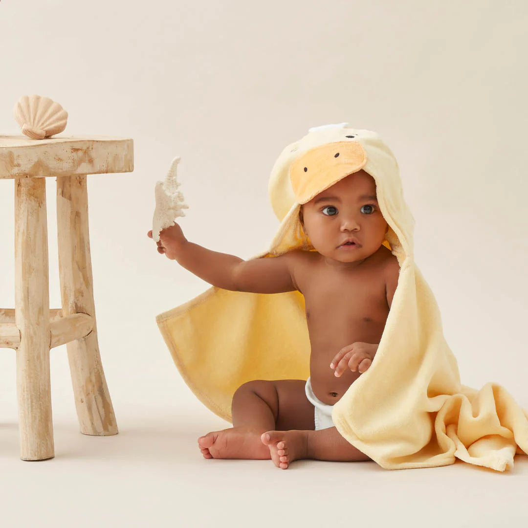 Elegant Baby Yellow Duckie Bath Wrap