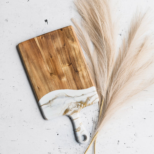 Lynn & Liana Medium 8x16 Board with Handle Gold Quartz