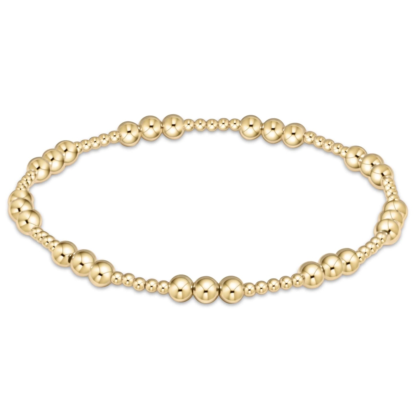 eNewton Classic Joy 4mm Bead Bracelet Gold