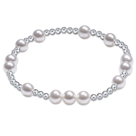 eNewton Hope Unwritten Sterling 6mm Bead Bracelet Pearl